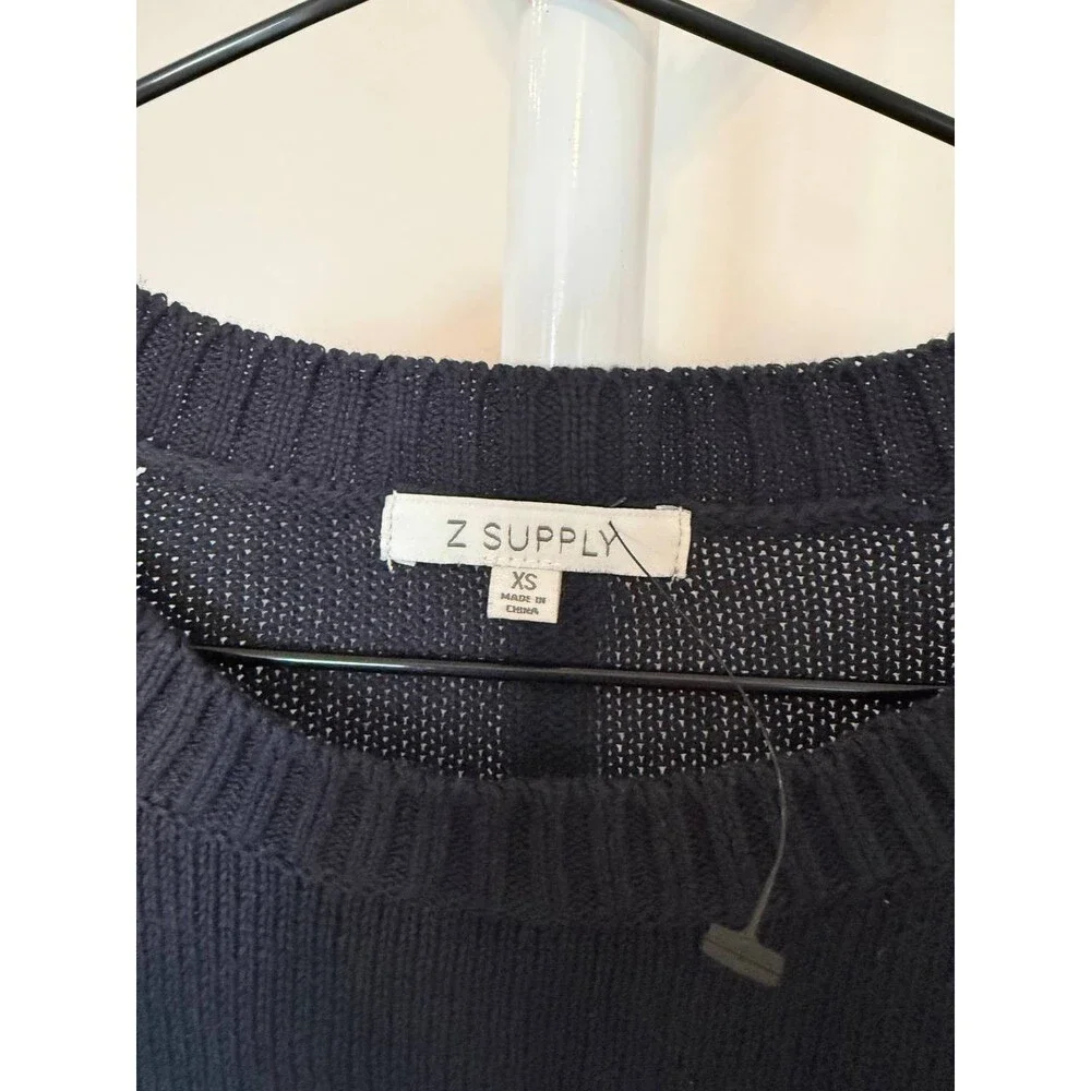 Z Supply Navy Cotton Sienna Patriot Sweater – Size XS – NWT – $64 - Picture 9 of 9
